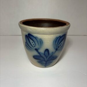 Beaumont Brothers Pottery BBP 1991 Signed Salt Glaze Blue Cream